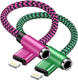 [Apple MFi Certified] 2Pack iPhone 3.5mm Headphone Adapte...