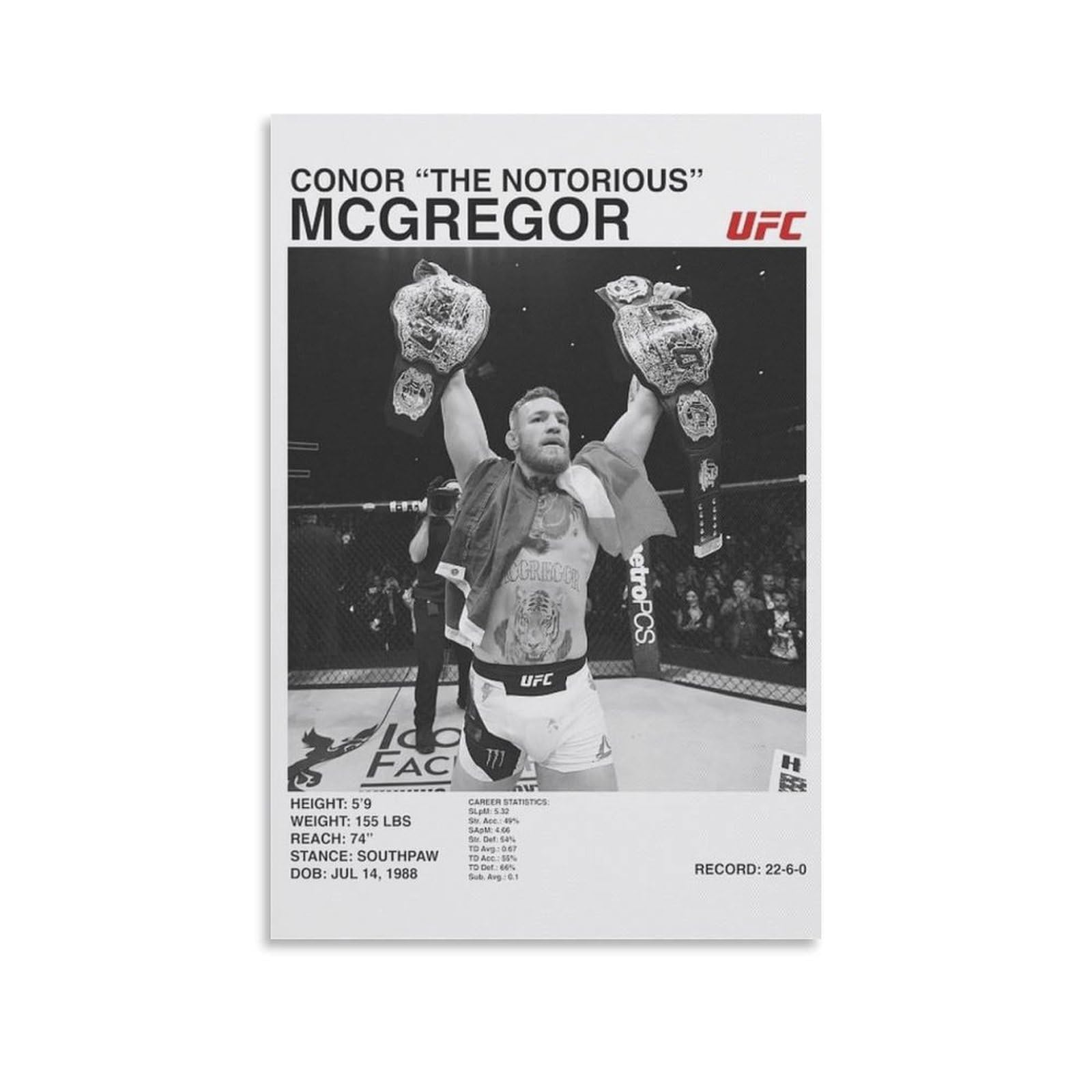 ASUIU Conor McGregor Canvas Poster Poster Painting Canvas Wall Art Living Room Posters Painting 20x30inch(50x75cm)