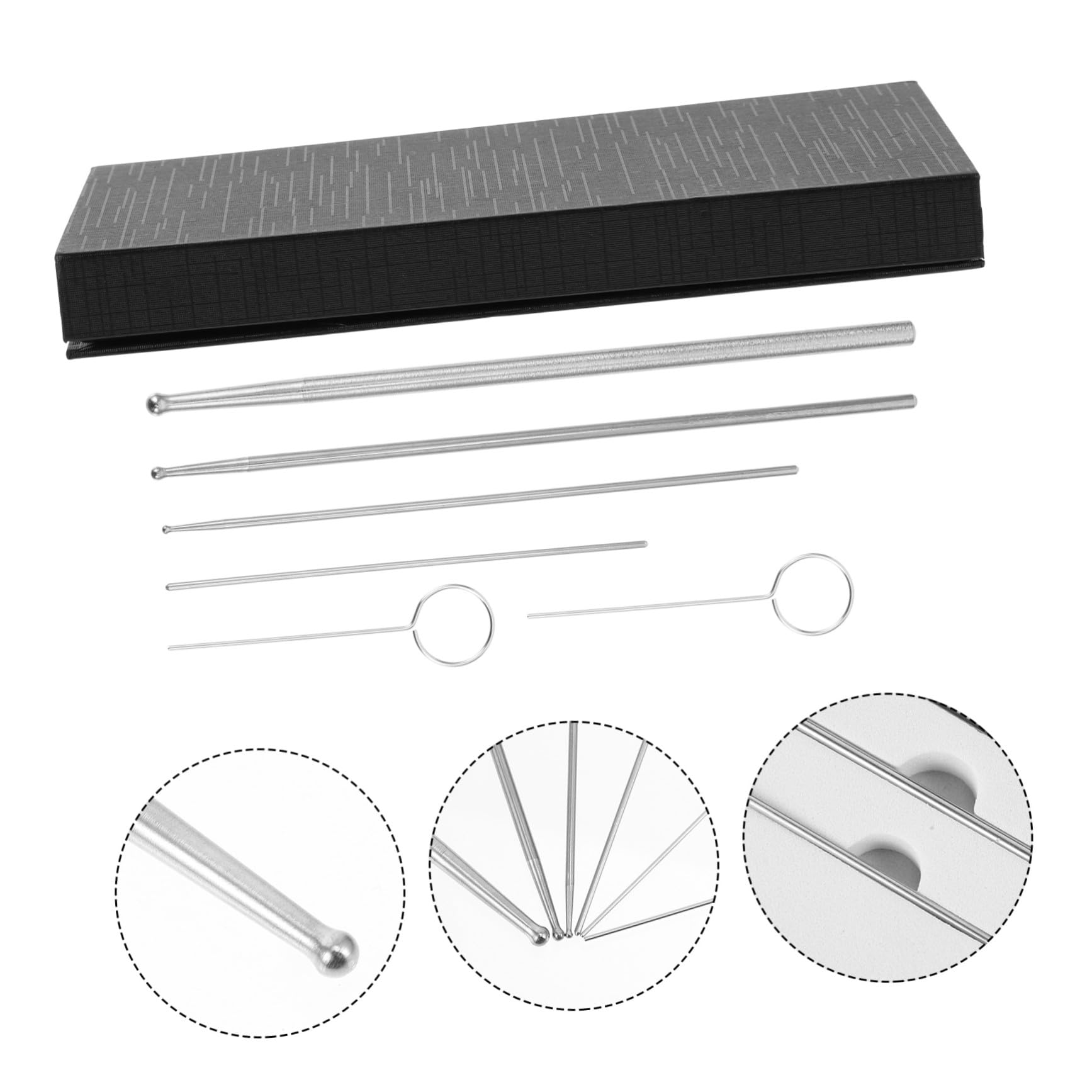 6 Pezzi per Sessaggio dei Rettili Kit Professionale per Serpente Strumento di Rilevamento in Acciaio Inossidabile Design Sfera Liscio Identifica Maschi e Femmine