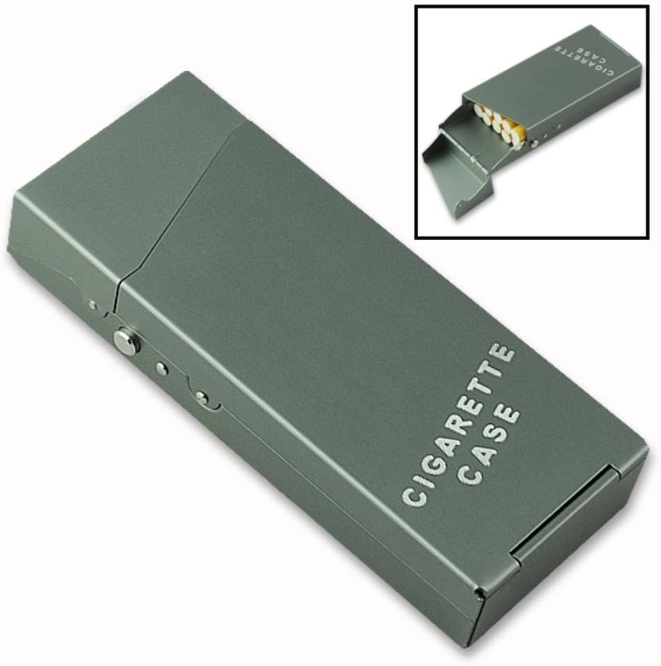 WITUSE 100's Cigarettes Case Aluminum Case for 100mm Cigarette, Grey