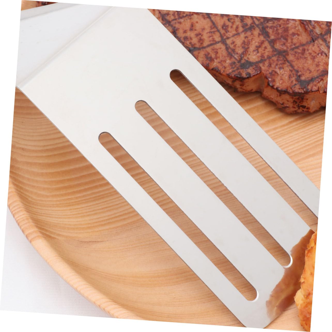 MAGICLULU 3stücke Edelstahl Steak Spatel Mit Schlitz Kleiner Pfannenwender Für Fleischzubereitung Der Küche Ergonomischer Griff Zum Abtropfen Von Öl Und Flüssigkeiten