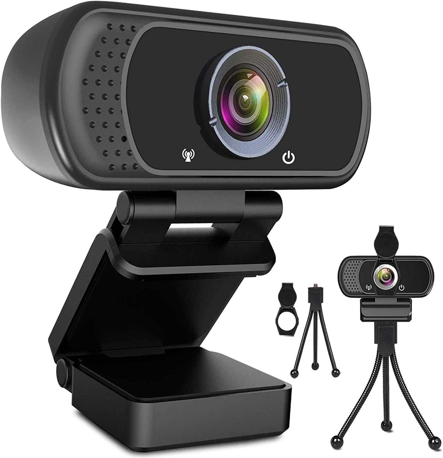1080P Webcam with Microphone, HD Webcam Web Camera with Tripod Stand | Widescreen USB Computer Camera, Streaming Mic Web cam for Online Calling/Conferencing,Facetime/YouTube Desktop Laptop PC
