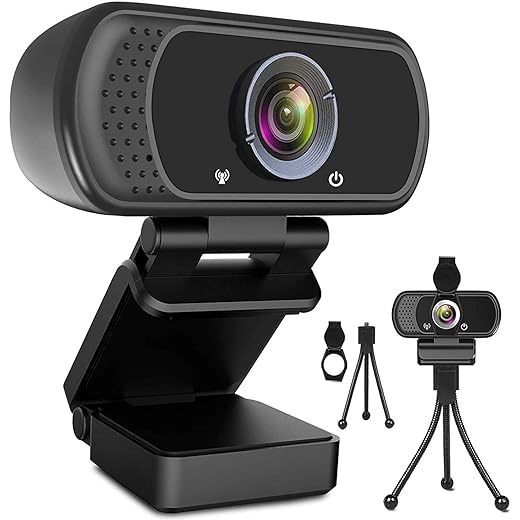 ToLuLu 1080P Webcam with Microphone, HD Webcam Web Camera with Tripod Stand, Widescreen USB Computer Camera, Streaming Mic Webcam for Online Calling/Conferencing, Zoom/Facetime/YouTube Laptop Desktop