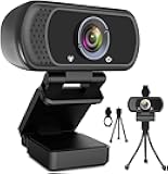 ToLuLu 1080P Webcam with Microphone, HD Webcam Web Camera with Tripod Stand, Widescreen USB Computer Camera, Streaming Mic Web cam for Online Calling/Conferencing,Facetime/YouTube Desktop Laptop PC