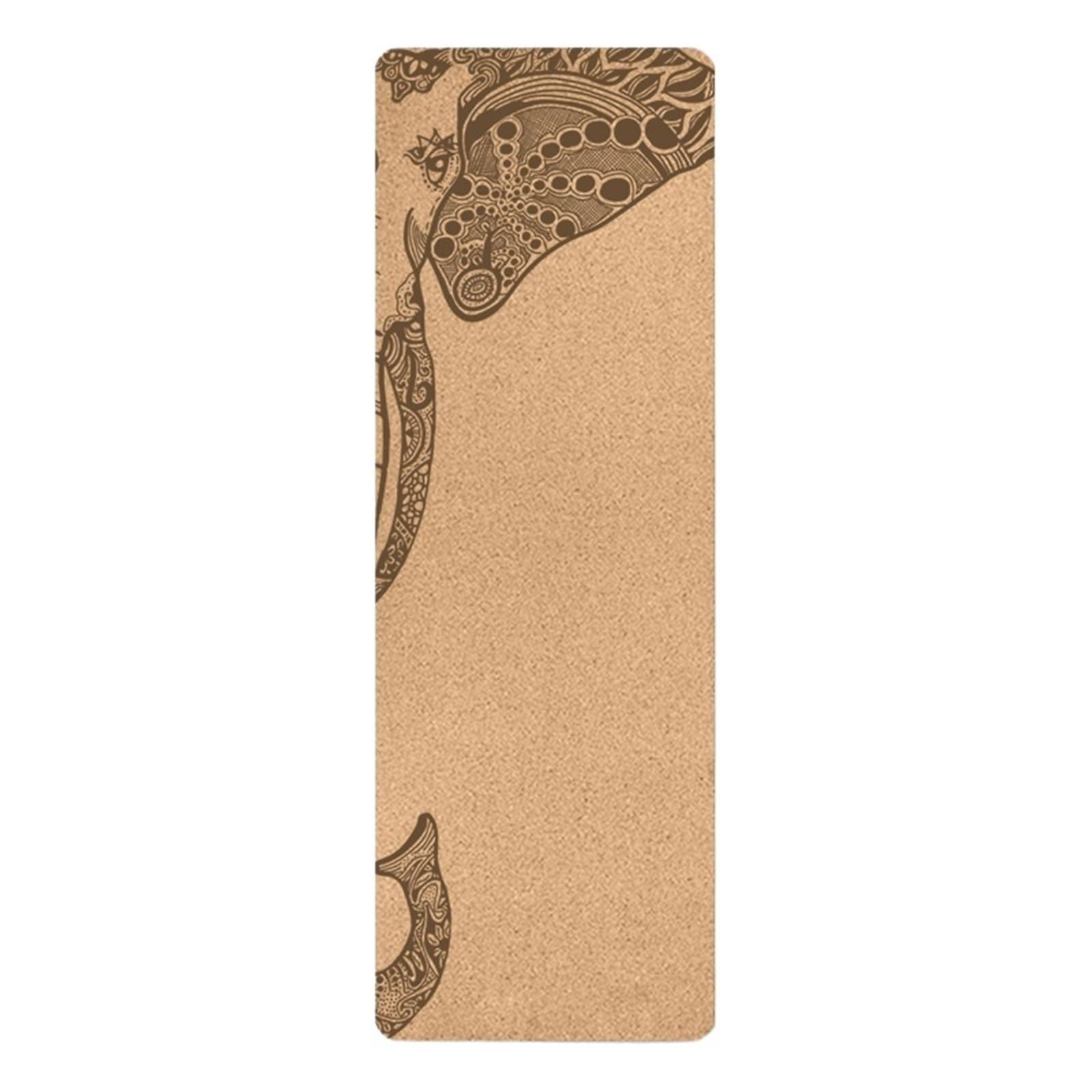Tappetino da yoga stampato in sughero naturale da 4 mm, antiscivolo, assorbe il sudore, tappetino per fitness a casa, ginnastica, pilates, borsa