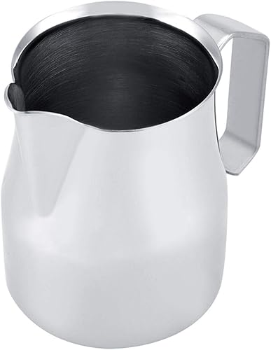 Miniatura 2 de Jarra espumadora de leche, jarra de acero inoxidable para café y leche con asa, diseñada para mezclar y verter leche, jarra de café para acampar y