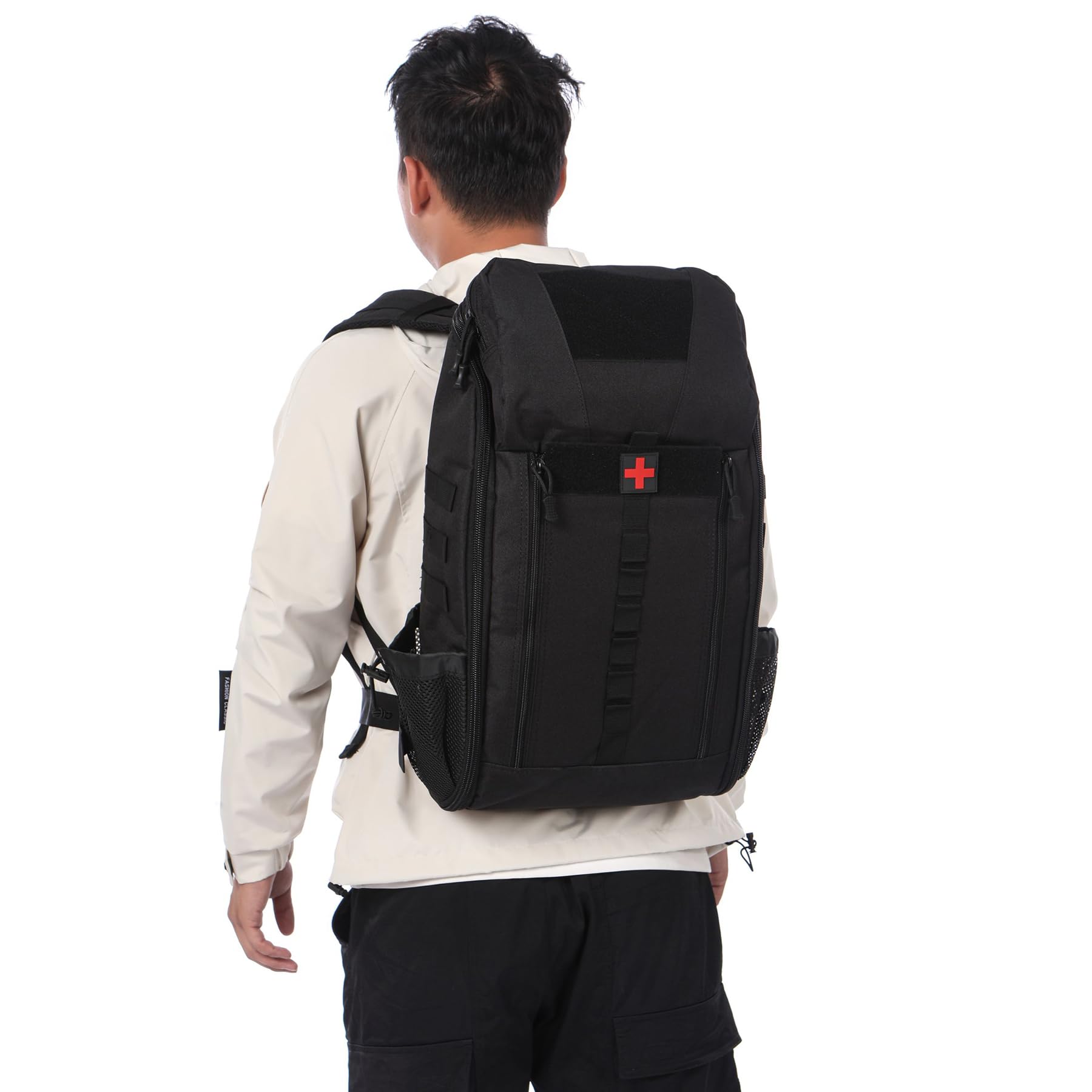 Wasserdichter Taktischer Medizinischer Rucksack 40L Nylon Erste-Hilfe-Rucksack Für Wandern, Trekking, Jagd, Angeln, Camping Und Outdoor-Sportarten (Schwarz)