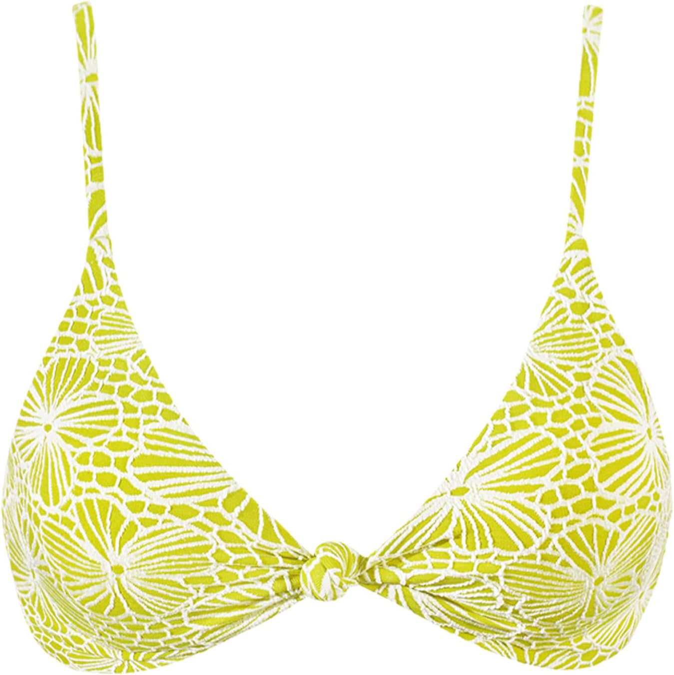 BERLOOK Bikini Tops for Women Bathing Suit Twist Tie Back Swimsuits V Neck Push Up Bikini Top Cheeky Swimwear