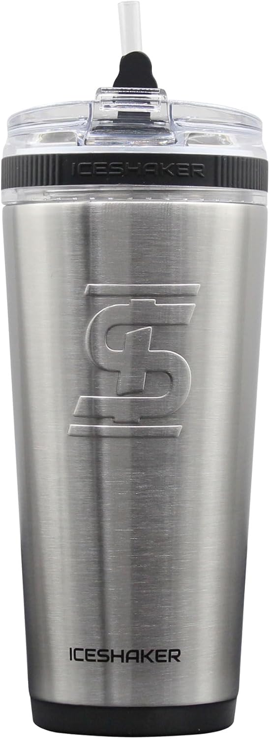 Ice Shaker 26 Oz Tumbler, Insulated Water Bottle with Straw, Stainless Steel Water, As Seen on Shark Tank, Water Bottle with Straw, Stainless
