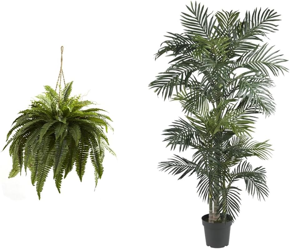 Nearly Natural 6788 Double Giant Boston Fern Hanging Basket,Green