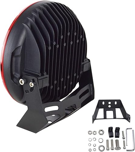 Miniatura 6 de Willpower Luces LED de conducción todoterreno, 2 piezas de 9 pulgadas, 225 W, luz LED redonda roja, luz de trabajo blanca de 6000 K, luces