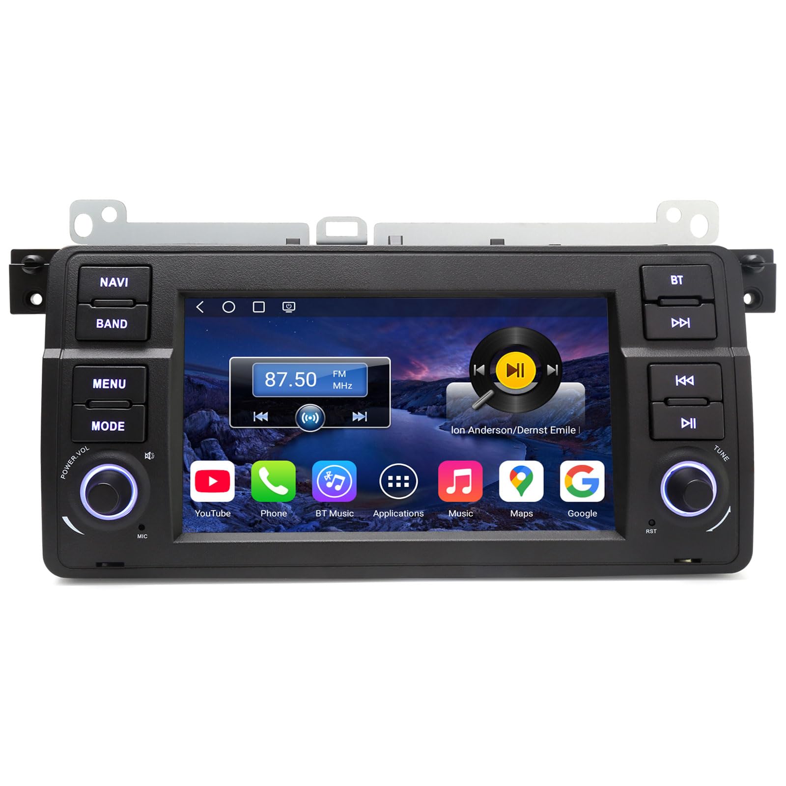 Erisin Qualcomm 8-Core Android 14 4GB+64GB GPS Navegación Estéreo de Automóvil para BMW Serie 3 E46 MG ZT Rover 75 7" Radio Coche IPS Pantalla CarPlay Android Auto Bluetooth 5.1 WiFi 4G DSP Canbus