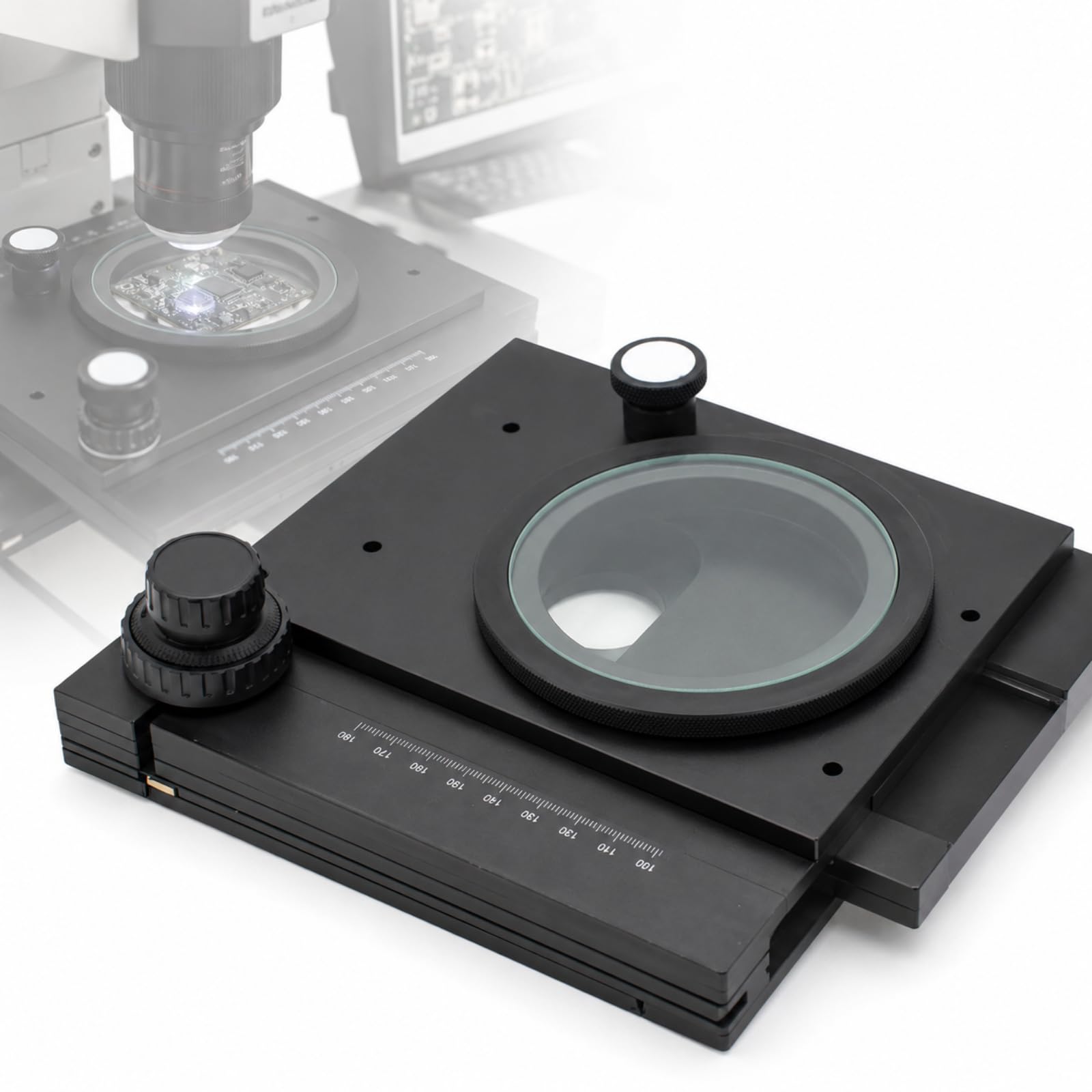 Platina Deslizante Manual Xy De Precisión para Microscopios,Plataforma Xy para Microscopio con Eje Z Giratorio De 360 ​​Grados,Recorrido De 60 Mm X 55 Mm,para Microscopios Digitales