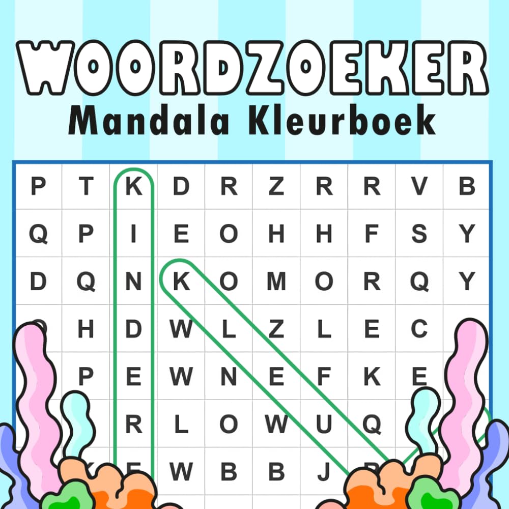 Woordzoeker & Mandala Kleurboek: Grote Letters Woordzoekers in het Engels en Mandala’s voor Kinderen, Senioren en Volwassenen