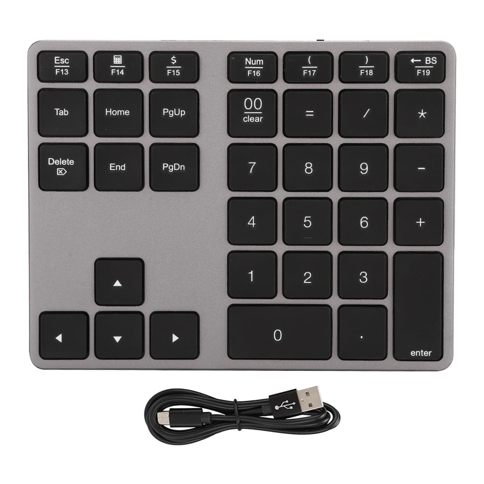 Tastierino numerico, tastiera, tastiera ricaricabile, mini tastiera 5.0 per notebook, per laptop desktop, per(grigio ferro)