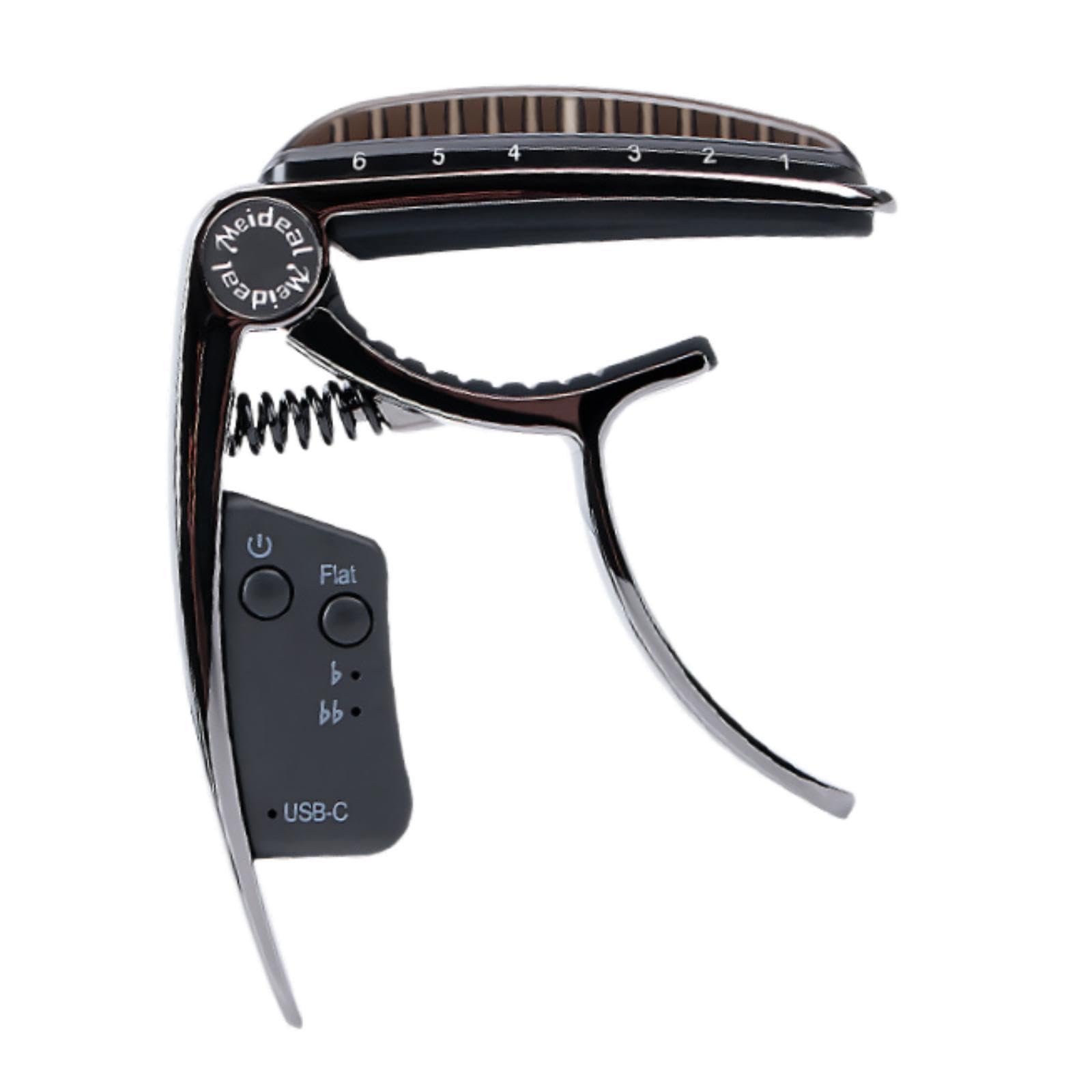 Kapodaster, Stimmgerät, Clip für E Gitarre für Klassische Bassgitarre, Schwarz