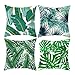 Federa per Cuscini,4 PCS Decorativi Copricuscini Tropicali in Lino e Cotone Federa Piante Fodera per Cuscino per Divano Casa per Decorazione Domestica Quadrato 18x18 pollici/45x45cm
