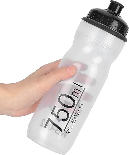 Botella de agua deportiva para apretar, 25.4 fl oz, botella de agua portátil de silicona para bicicleta, para deportes al aire libre, hervidor de