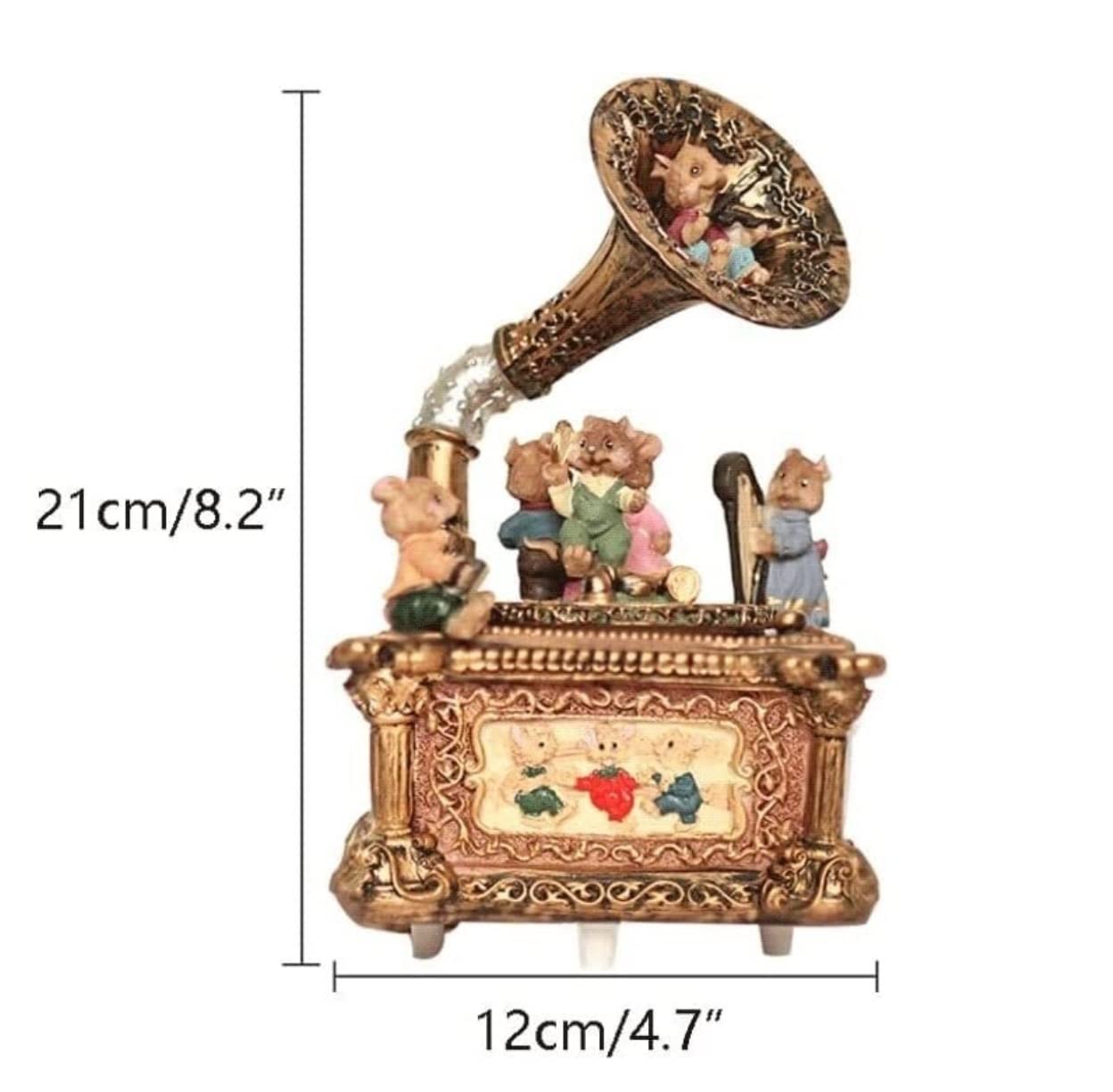 Pozytywka pozytywki Vintage Fonograf Music Box Kreatywna Mechaniczna Klasyczna Mechaniczna Pozytywka Na Urodziny Pozytywka Prezent(Pink)