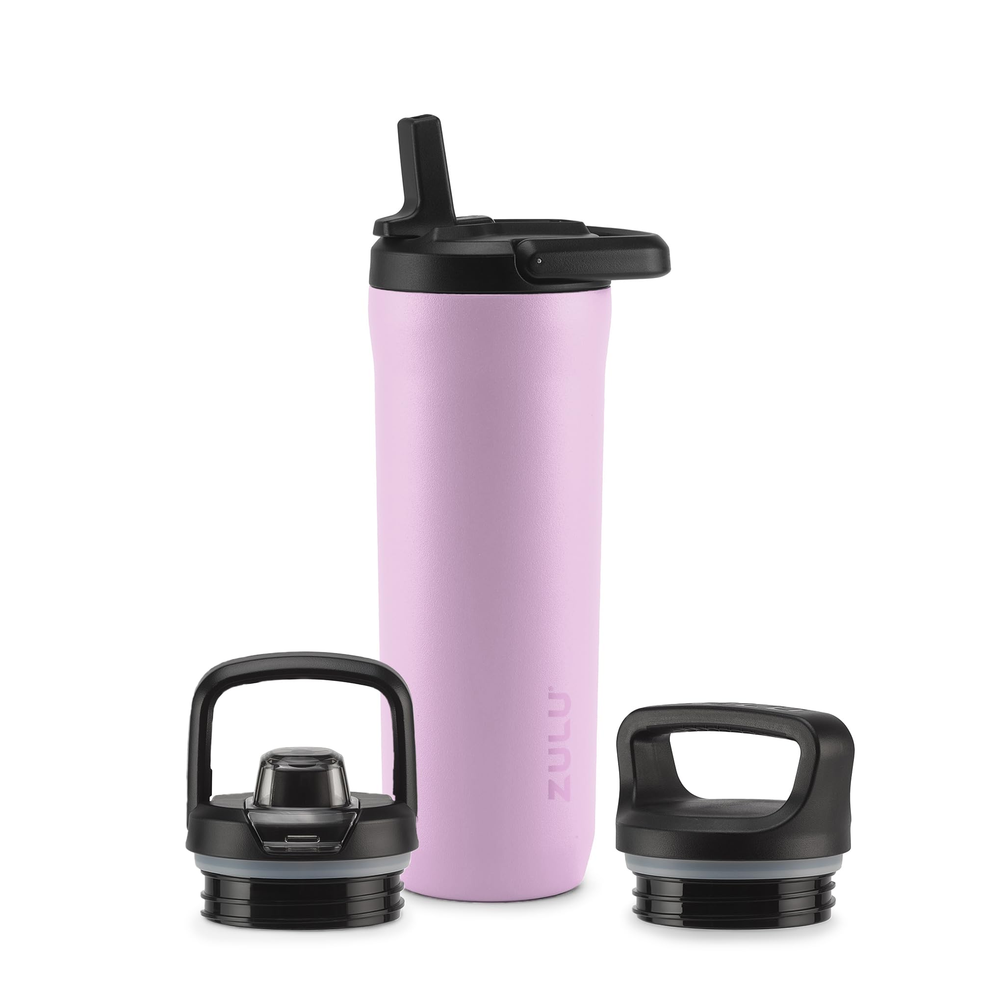 ZULU Base 18oz Kids Stainless Steel Water Bottle with 3 Lids- Straw Chug Twist Double Walled and Vacuum