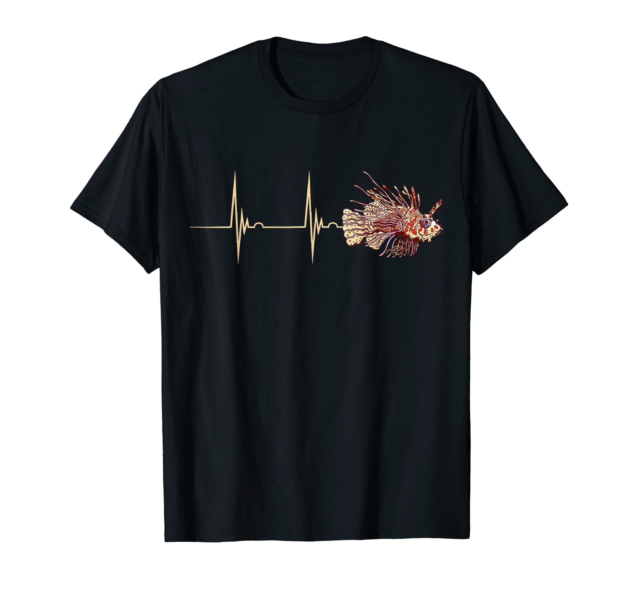 Lionfish Funny Lion Fish Heartbeat EKG Pulse Scuba Diving T-Shirt