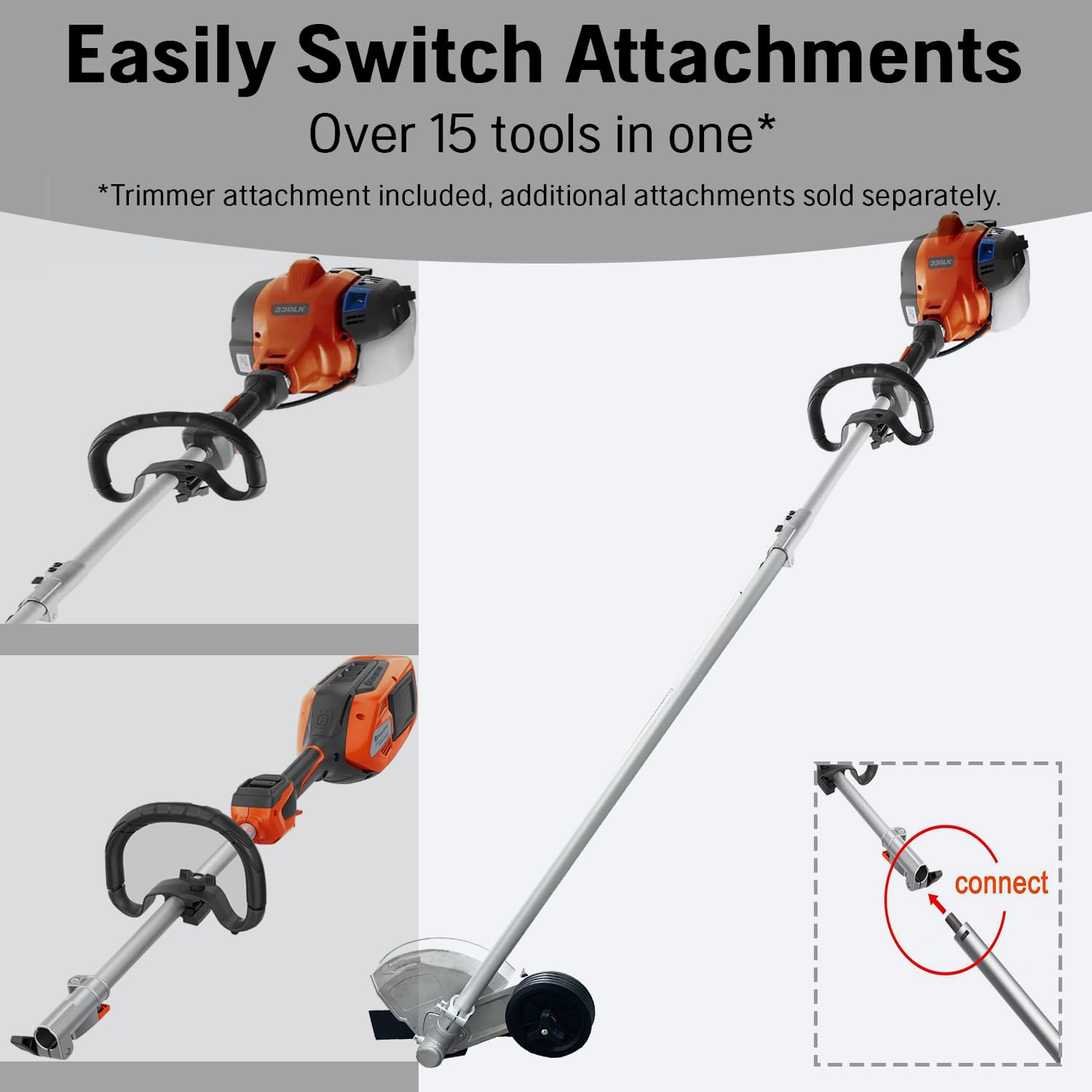 Attacco Edger 、 Edger Combi Attacco Adatto 325iLK, 525LK, 525iLK, 535LK Modelli 122LK Trimmers, 330LK Gas Trimmers e 330iK Combi Switch Piattaforma Batteria Sostituire NO. 970700101 ECA308