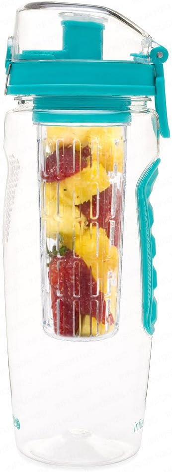 Best Fruit Infused Water Bottle - Large 32 Oz - Teal - Infusion H2O (More Color Options)