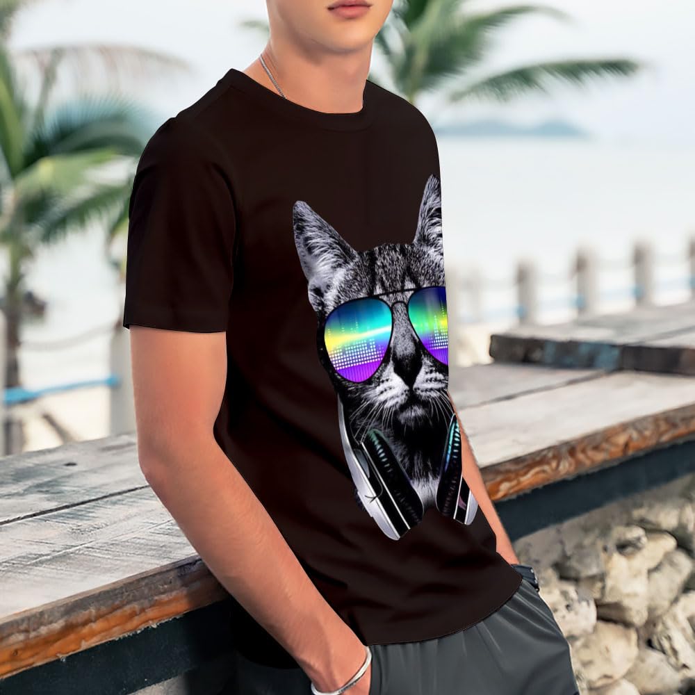 Camiseta clásica para hombre, camiseta de manga corta con gráficos, color blanco fresco, camiseta casual de primera calidad