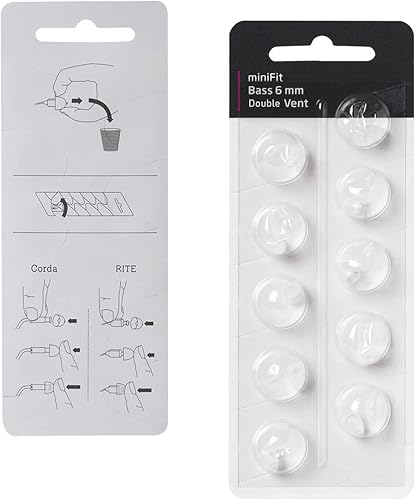 Miniatura 2 de Cúpulas de audífonos para reemplazos Oticon, Cúpulas para graves de doble ventilación Oticon Minifit (0.236 in2 paquetes), cúpulas universales para