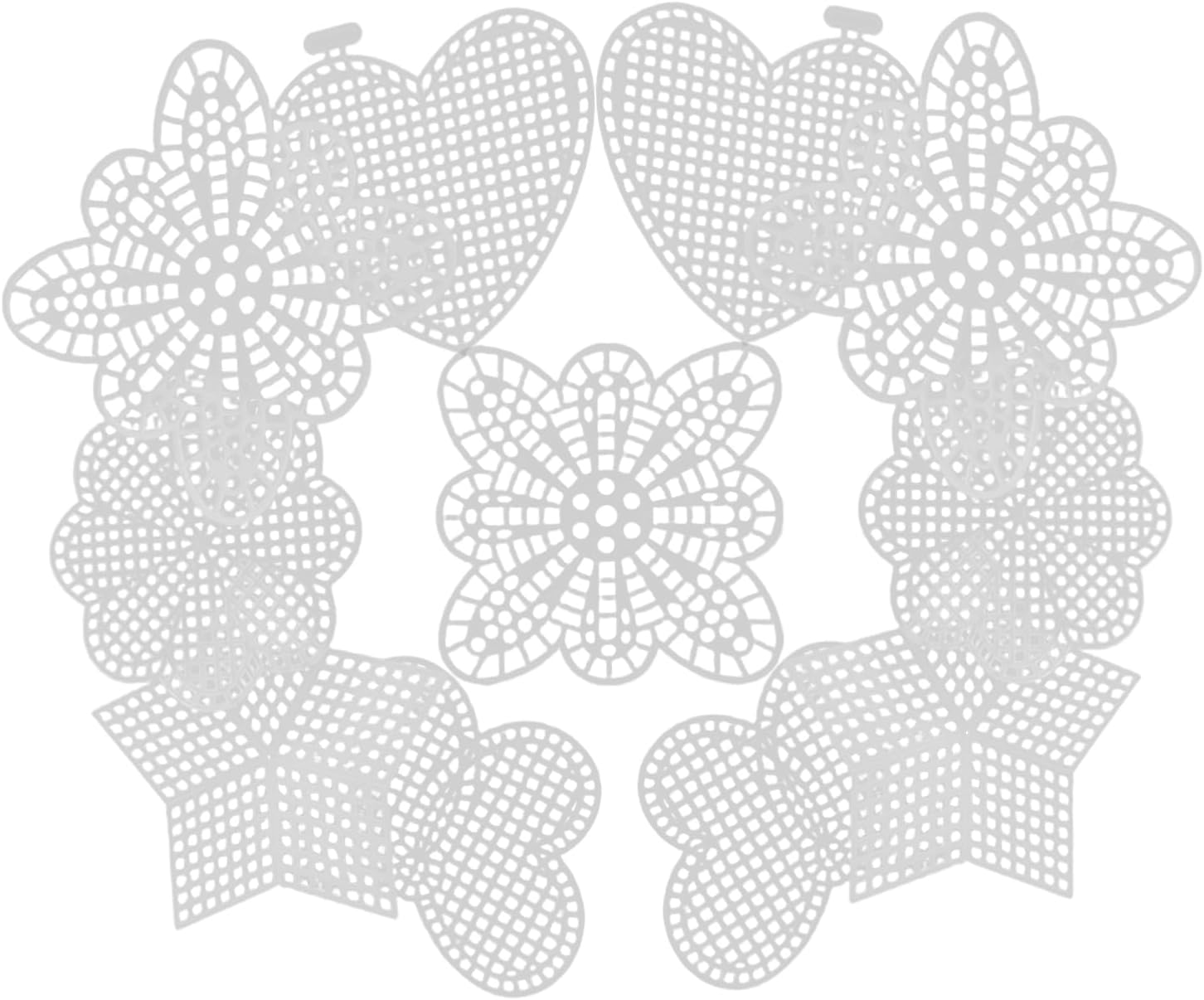 VILLFUL 25pcs Plastic Mesh Craft Sheets for Embroidery DIY Stitching Canvas Stars Hearts Flowers Butterflies Plastic Cross Stitch Sheets Yarn Crafting