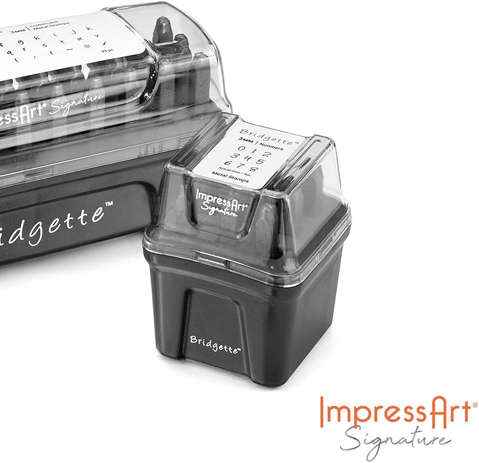 ImpressArt - Signature Bridgette Metal Number Stamps (3mm), Rated for Soft & Hard Metals, Professional Quality Stamps for Hand Stamping and Jewelry Making