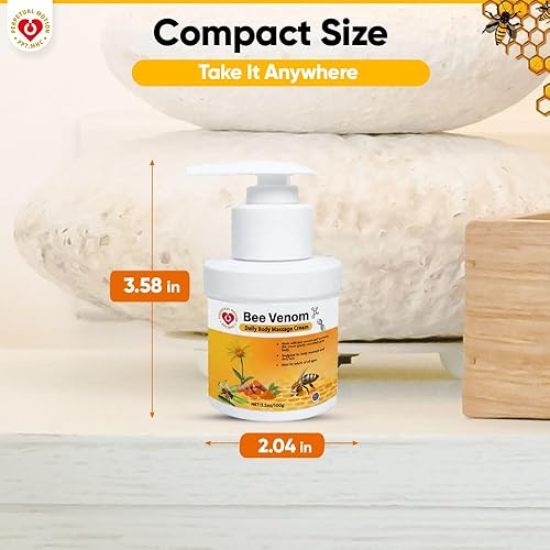 Miniatura 6 de Bee Venom Massage Cream with Pump - Soothing Muscle Rub with Turmeric, Arnica & MSM - Premium Bee Venom Lotion for Back, Legs & Feet - Everyday