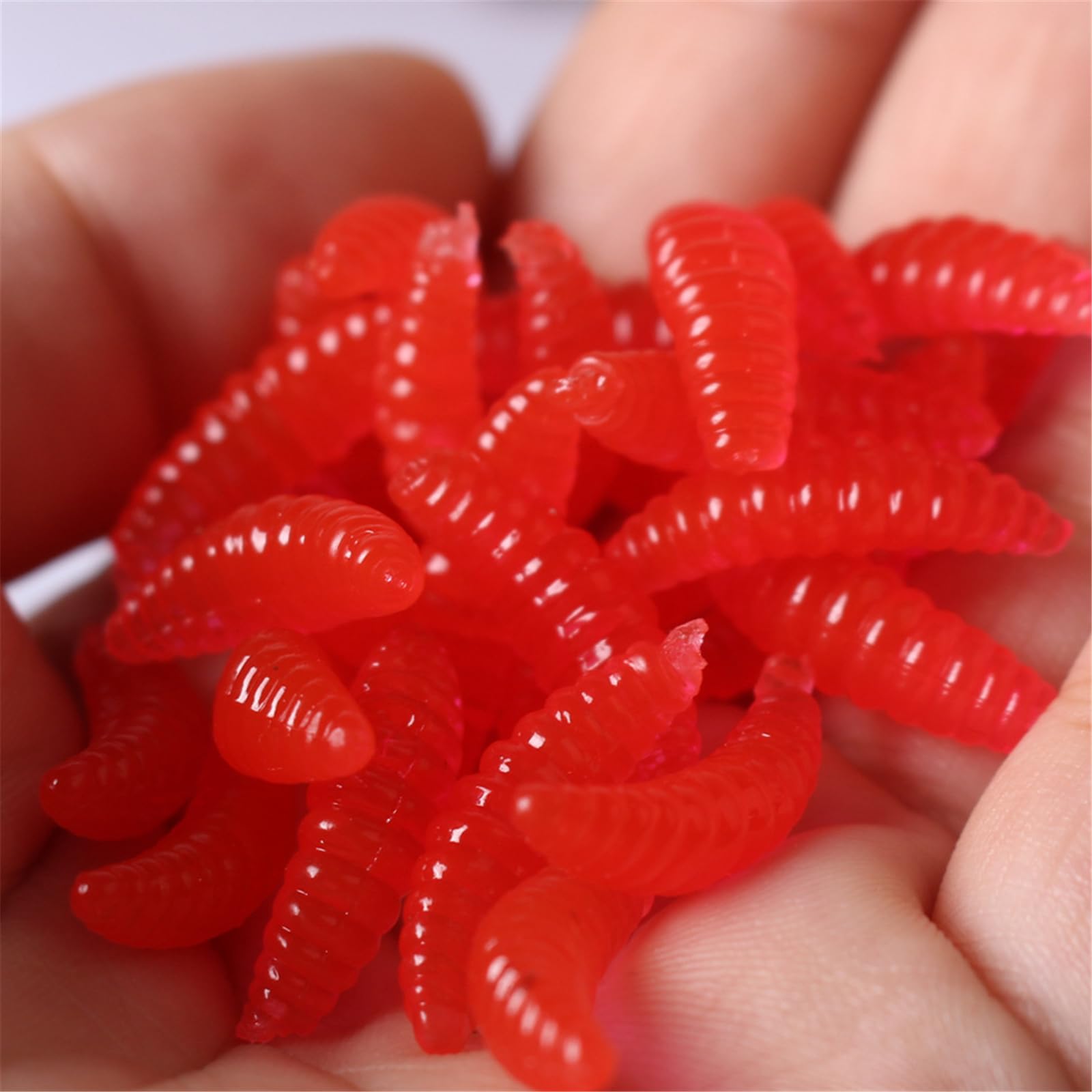 50 esche artificiali da pesca, esche morbide per vermi di pane, vermi e lombrichi