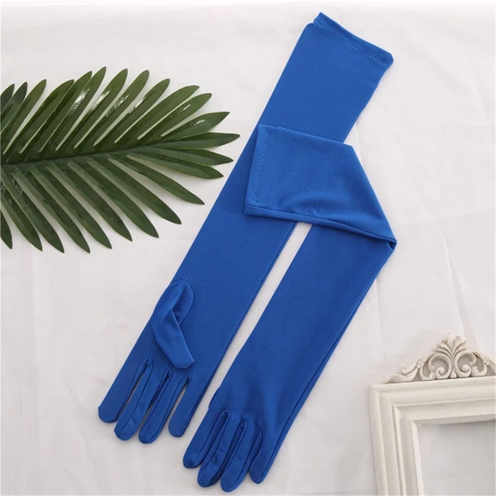 2 pares de guantes largos lisos for mujer, camarera, manoplas ceremoniales for conducir Para Cenas Y Fiestas