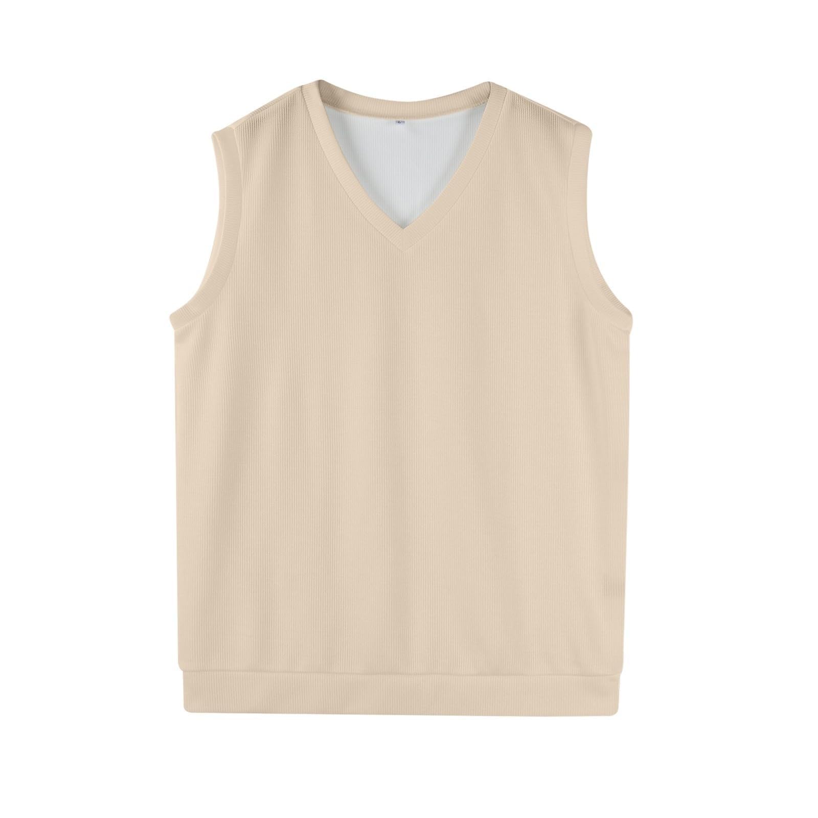 Chaleco de Punto con Cuello en V para Hombre Estilo Informal Sin Mangas Corte Ajustado Chaleco de Lana Suéter de Punto Clásico Chaleco de Caballero de Negocios