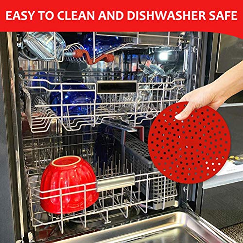 ADSE Forro de silicone, forro de fritadeira a ar, reutilizável, tapete de silicone antiderrapante, a