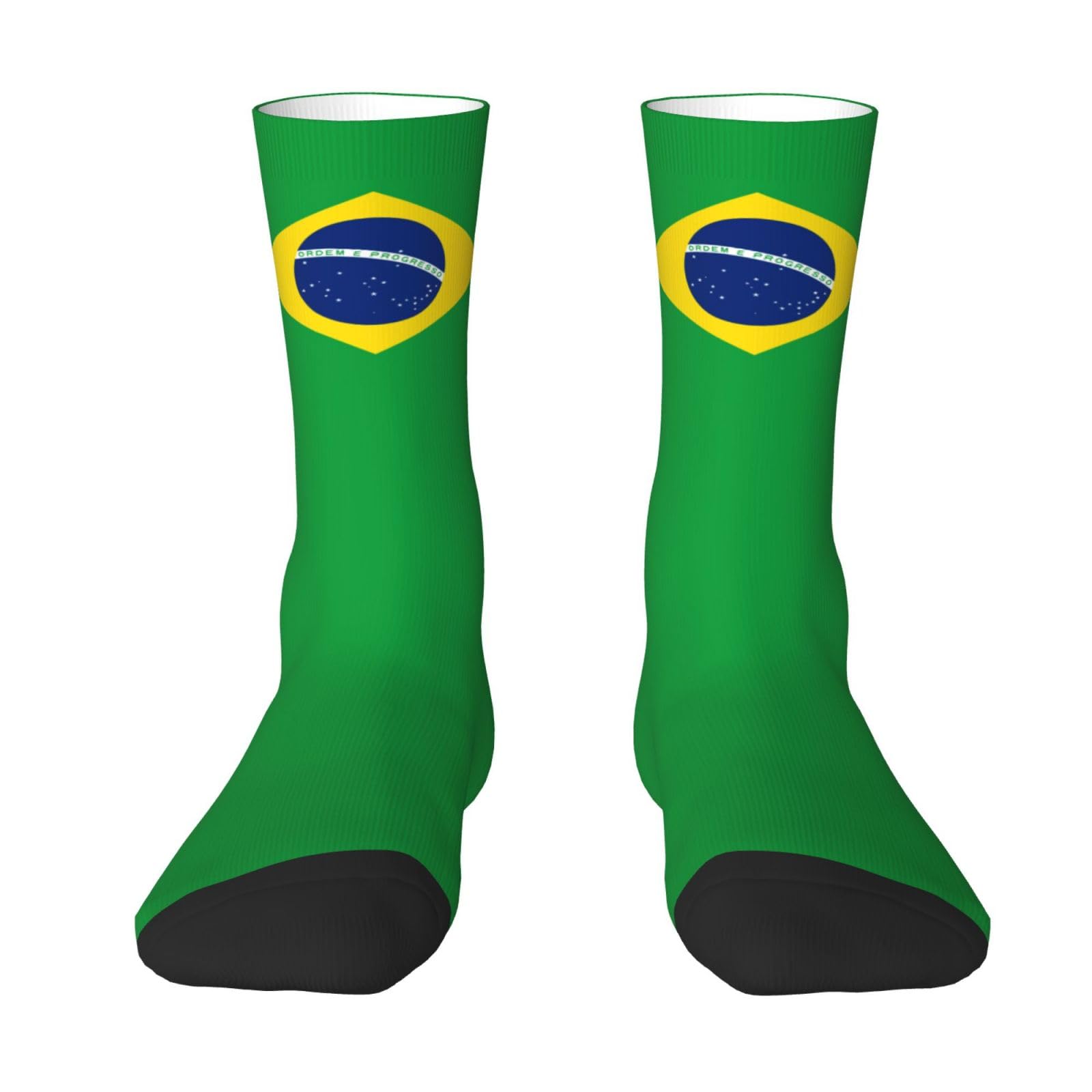 HLBSDM Brazil Calf Socks Brazil Flag Novelty Socks Brazil Casual Crew Socks Brazilian Compression Socks for Women Men