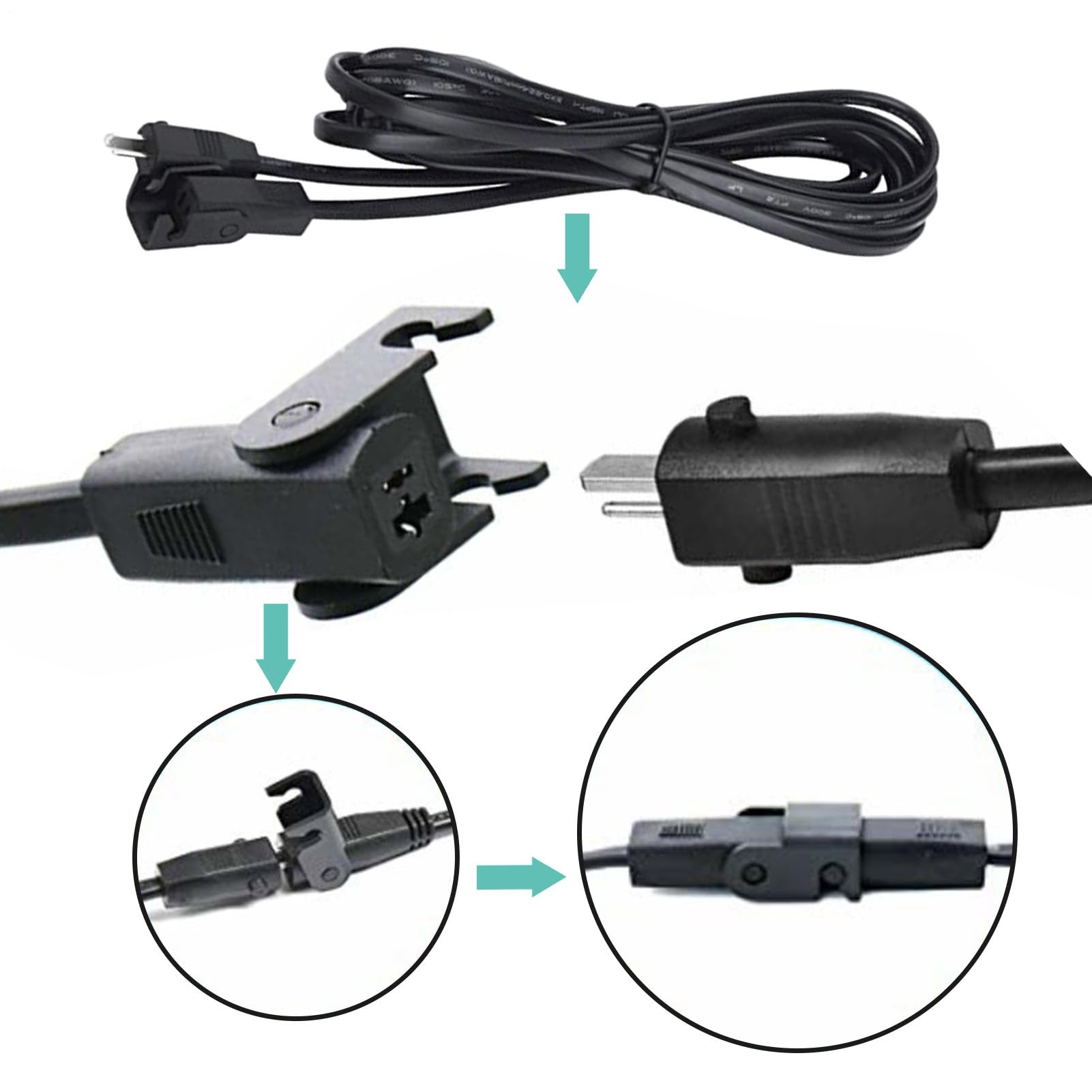 Cable de alimentación reclinable 6.5 pies para silla de elevación eléctrica, conector de control