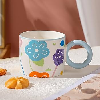 喜びの花をお気に入りのマグカップに 　水彩画原画 花の水彩画(カーネーションベース)／額付き原画 絵画 サクラビト