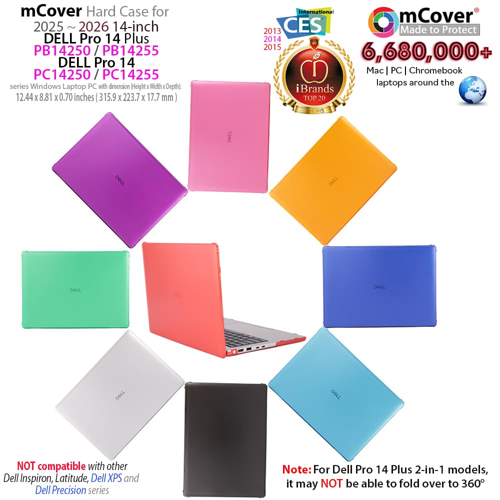 mCover Etui kompatybilne tylko z 2025-2026 35.6 cm Dell Pro 14 Plus PB14250 PB14255 i Pro 14 PC14250 PC14255 Windows PC (nie pasuje do innych modeli Dell) - czarne