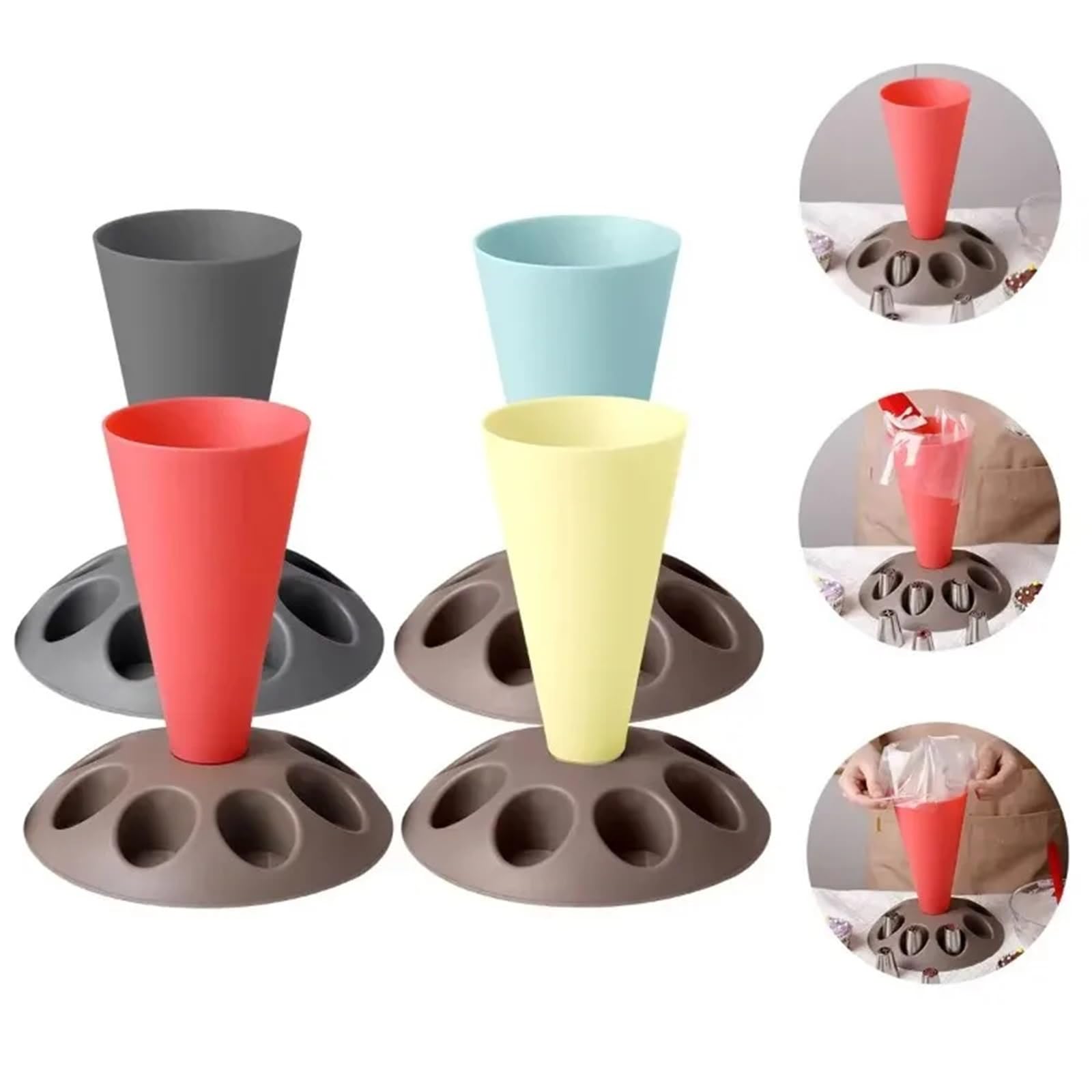 Manga Pastelera Soporte for Manga pastelera, Organizador Auxiliar, Soporte for Boquilla, Utensilios de repostería for práctica.(Gray M Piping Bag)
