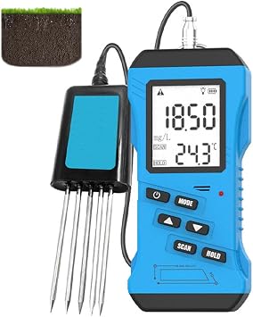 7-In-1 Rapid Digital Soil Tester, Phosphorus, Potassium Npk Tester, Ph, Moisture, Nutrient Conductivity, Ec Meter, High Accuracy for Soil Fertility and Plant Health Monitoring Npk detection