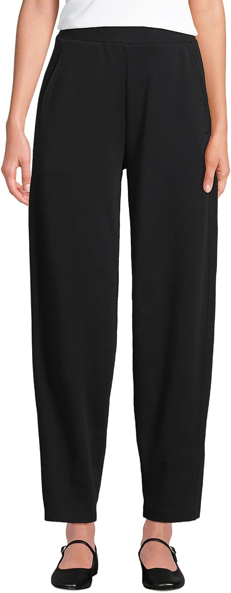 Lands' End Women's Sport Knit High Rise Barrel Ankle Pants