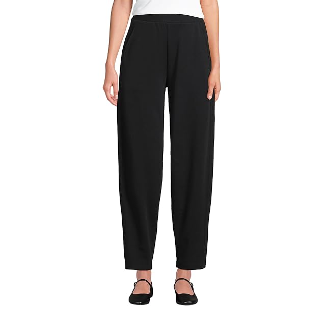Lands End Womens Sport Knit High Rise Barrel Ankle Pants