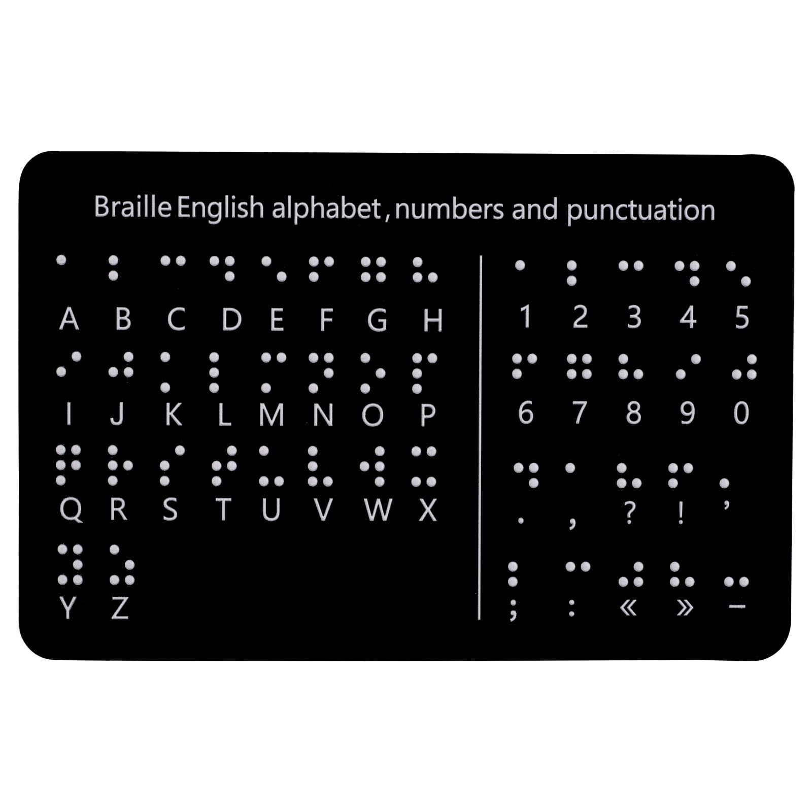 Braille Alphabet Board, Braille Alphabet Board with Raised Dots Numbers & Punctuation Learning Letter Fingerboard for Beginners Teaching Aid Blind Children (Horizontal)