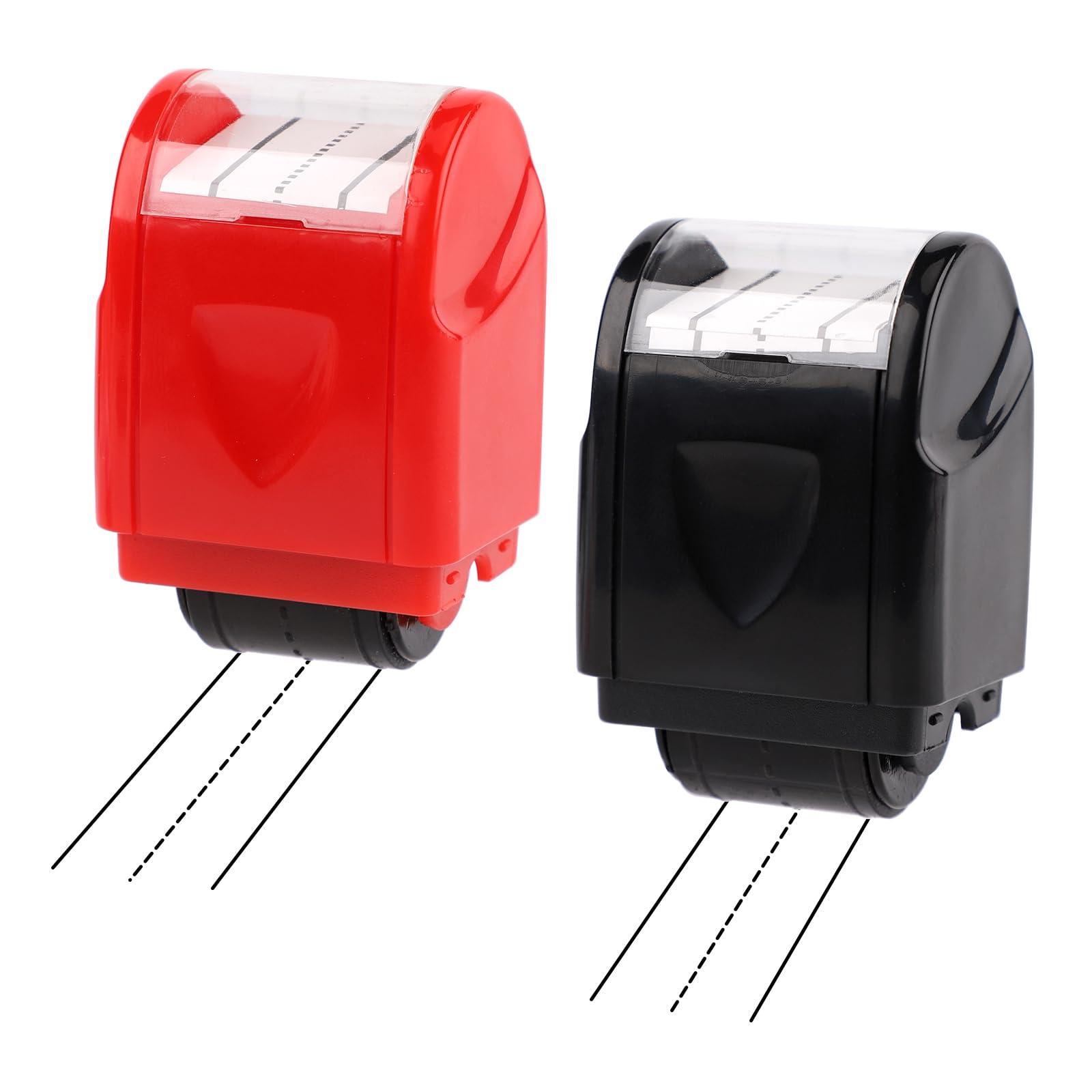 2pcs Dash Handwriting Lines Practice Stamp Roller, Self Inking Teacher Stamps for Kids Students Office Kindergarten Classroom Must-Haves (Black, Red)