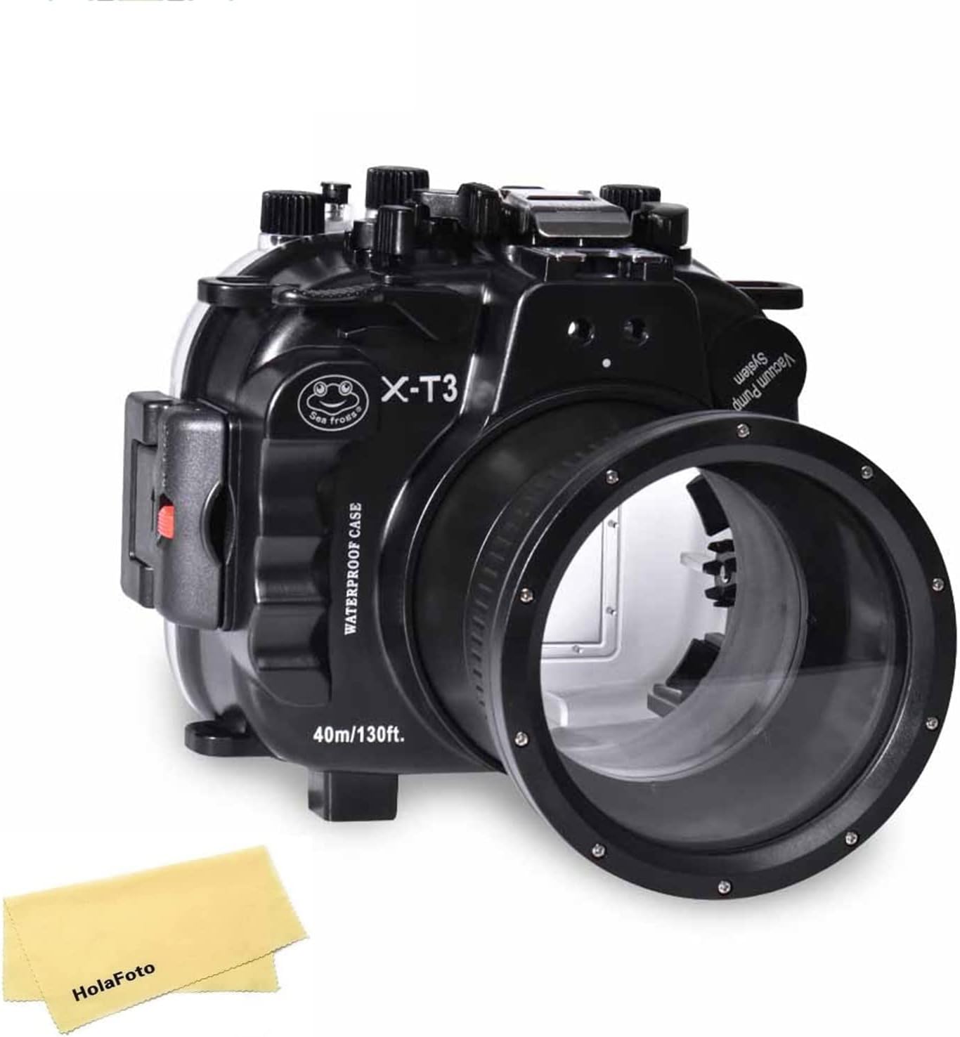 SeafrogsUnderwater housing Waterproof case for Fujifilm X-T3, w/Zoom Gears for XC16-50mm, XF18-55mm (Black)- [40M/130FT]