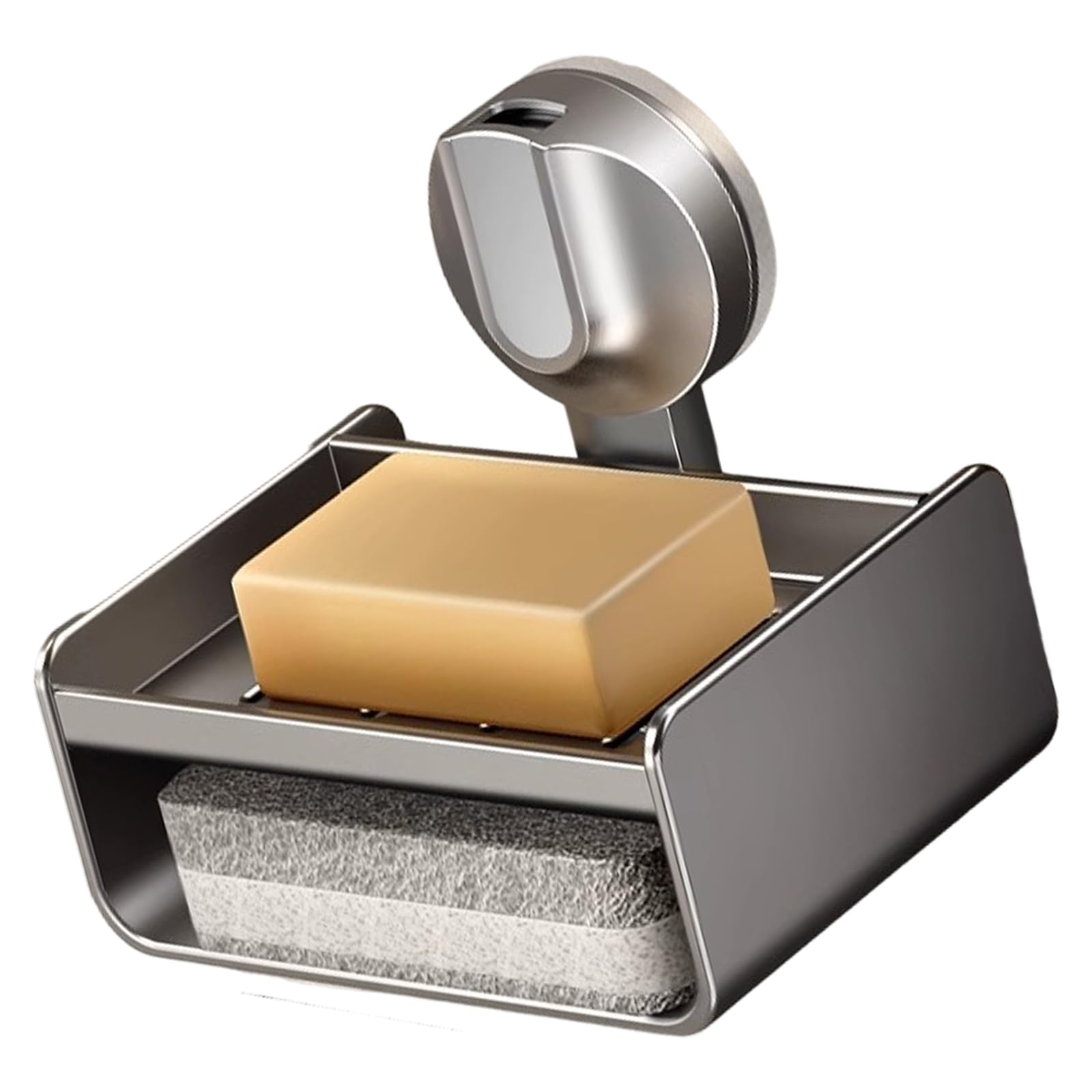 Buxuaaaa Metal Soap Holder Carbon Steel Soap Tray with Strong Vacuum Suction for Shower and Bathroom Storage Waterproof Case