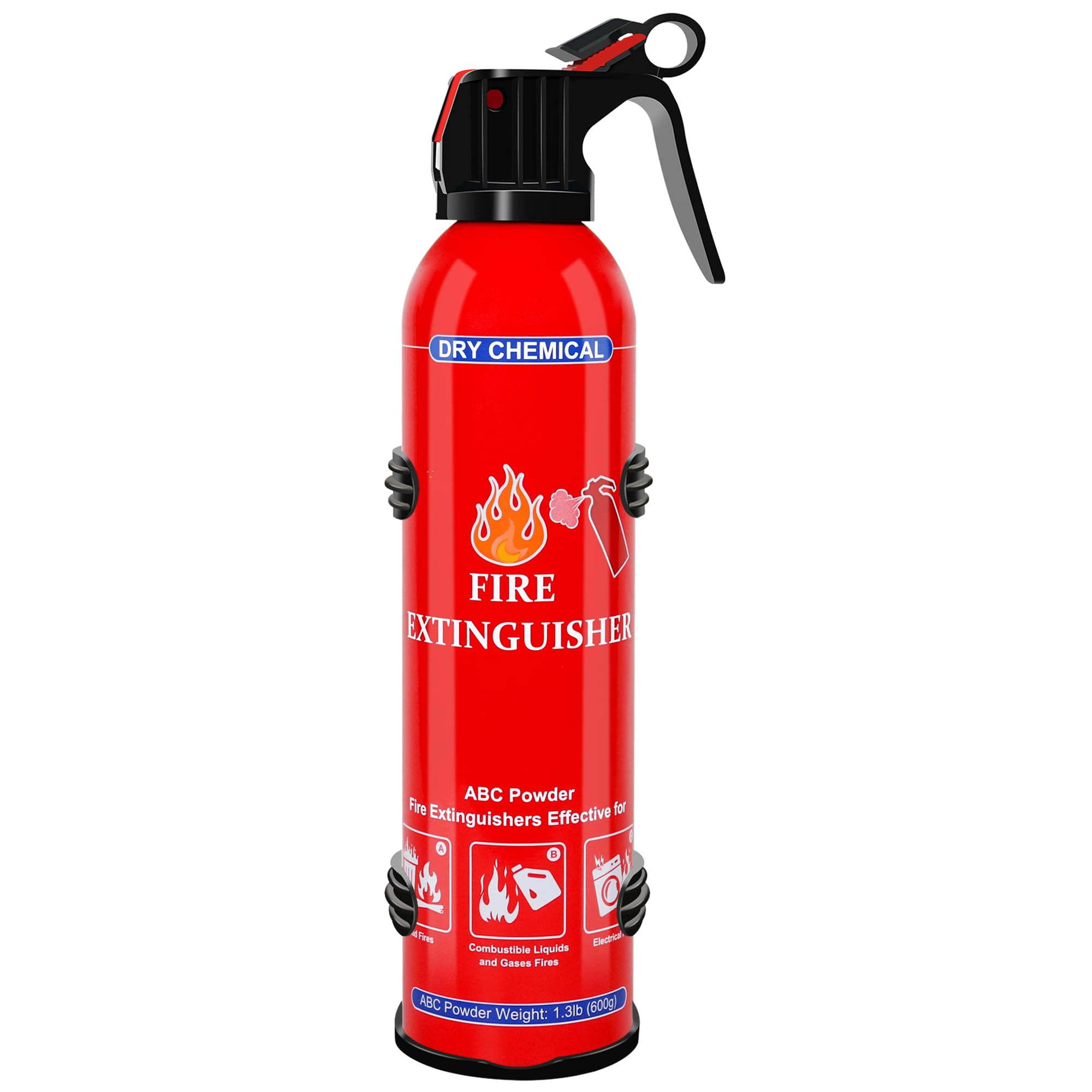 ABC Dry Chemical Fire Extinguisher with Wall Mount - Household Marine Fire Extinguisher for Kitchen Home, Car, Boat, Truck, Electrical, Grease Fires