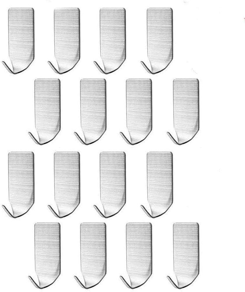 JUYYIMEI 304 Stainless Steel Adhesive Hooks Heavy Duty Wall Hooks Hangers Waterproof Stick on